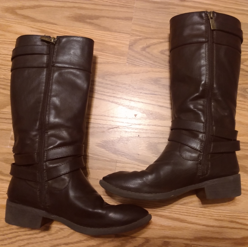 Riding boots, girls 2.5, Kenneth Cole Reaction, brown, looks like leather
